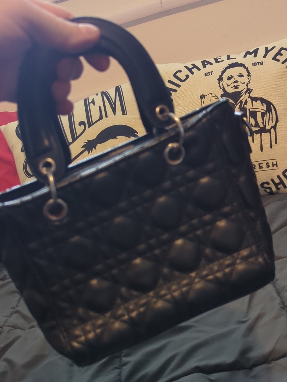 Lady Dior Micro Black Quilted Bag - Picture 5 of 6